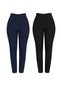 Women's High-Waisted Carrot-Cut Pants 2-Piece Set (Black, Navy)