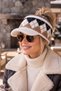 Women's Plush Visor Hat with Diamond Pattern, Winter Beanie with Brim - 3