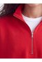 XSIDE Women's Thick Red Mock Neck Sweatshirt—The ALITA CITY Difference - 4