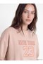 TWO MT SHOP QUALITY LCW Modest Pink Interlock Printed Loose & Oversized Women's Sweatshirt Tunic - 3