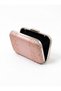 Powder Pink Satin Crystal-Embellished Silver-Framed Chain Strap Women's Evening Bag for Weddings and Engagements - 2