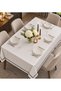 Off-White Piqué Tablecloth with Black String Picot Edging—Custom-Made for a Wedding Trousseau - 4
