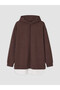 LCW EVERYDAY Brown Interlock Solid Midi Women's Zipper Sweatshirt, Featuring the ALITA CITY Touch
