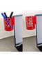 3D-Printed Monitor Pen Holder - Hexagonal Laptop Edge Pen Holder with Honeycomb Pattern - Red BZELDR05