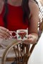 Pinecone-Patterned Handmade New Year's 170 ml Cup and Saucer - 3