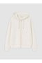 Alita City Farkıyla Lcw Vision Ecru 3 Thread Plain Oversize Women's Zippered Sweatshirt - 5