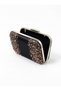 Black Satin, embellished with stones, beaded, strappy, with a chain strap for women's evening clutches for weddings and engagements - 5