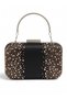 Black Satin Evening Clutch with Crystal Accents, Silver Frame, and Metal Handles for Women—Perfect for Weddings, Engagements, and Graduations - 4