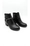 Women's Black Leather Zipper-Closure Comfortable Winter Non-Slip Sole Women's Combat Boots - 8