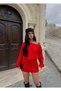 Red Modal Drop-Shoulder Dress