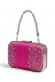Fuchsia Satin Crystal-Embellished with Stones, Beaded, Strappy, Chain Strap Women's Evening Clutch Bag for Weddings and Engagements - 3