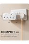 محول كهربائي مزدوج مع 3 منافذ USB (1 منفذ USB-C)، وصلة تمديد ثنائية الاتجاه - 5