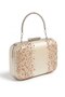 Ecru Satin Clutch Bag with Crystal Embellishments and Metal Chain Strap for Weddings and Engagements - 4