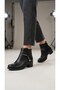 Women's Black Leather Zipper-Closure Comfortable Winter Non-Slip Sole Women's Combat Boots - 4