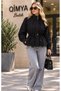 EGZOTİK ASORTİK Women's Oversized Spring Jacket with Laser-Cut Floral Hem - 6
