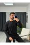 Henley-Collar Corded Fabric Sweatshirt