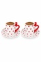 Set of 2 Coffee Cups: Patterned Turkish Coffee Cups with Red Handles—A Gift for Lovers - 2