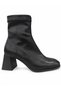 Women's Square-Toe Stretch Boots with Side Zipper and Thick Heels - 4