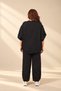 Women's Wide Collar Half Sleeve Blouse Elastic Waist Pocketed Lace Trousers Lace Detailed Italian Large - 4