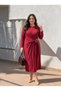 Women's Plus-Size Long-Sleeved Embellished Dress 5482-27 - 3