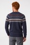 Norway Navy Blue Jacquard Knit - 4