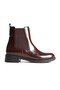 ZRK01MK06 Premium Waterproof, Laceless, Dark Brown Patent Leather Winter Boots with Non-Slip Soles - 2