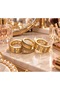 Women's Gold Stone Ring and Earring Set - 2