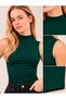 Women's Sleeveless Bodysuit, Stretch Fabric, Sleeveless Top, Emerald Green - 4