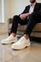 Men's Lace-Up Casual Classic Sneakers with Leather-Look Soles, Orthopedic Construction, Comfortable Fit - 3