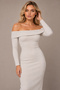 Women's Madonna Corded Fabric Collar Long-Sleeve Maxi Dress MMR1037 - 5