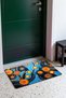 007 Door Mat with Blue and Orange Circle Pattern, 40x60 cm, Non-Slip Sole, Decorative - 2