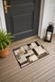 Modern Turkish Rug-Patterned Doormat with Gray and Cream Blocks, 40x60 cm, with Non-Slip Sole - 3
