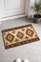Brown and Blue Geometric Patterned Turkish Rug-Patterned Doormat, 40x60 cm, with Non-Slip Sole - 4