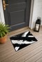 898 Black-and-White Striped Pattern Doormat, 40x60 cm, with Non-Slip Sole, Decorative
