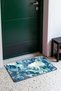 Blue and White Japanese Fan Wave-Patterned Doormat, 40x60 cm, with Non-Slip Sole, Decorative - 3