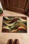 Brown and Green Wavy Pattern 901 Doormat, 40x60 cm, Non-Slip Sole, Decorative - 4