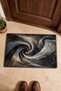 Anthracite Copper Swirl-Patterned Doormat, 40x60 cm, with Non-Slip Sole, Decorative - 4