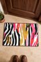 Pink Gold Zebra-Striped Pattern Doormat, 40x60 cm, with Non-Slip Sole, Decorative - 4