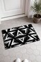 Black and White Geometric Patterned 947 Doormat, 40x60 cm, Non-Slip Sole, Decorative - 2