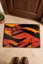 Orange and Black Grunge Leopard-Print Doormat, 40x60 cm, with Non-Slip Sole, Decorative - 4
