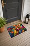 Colorful Abstract Patterned 951 Doormat, 40x60 cm, Non-Slip Sole, Decorative