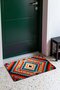 Orange and Blue Geometric Patterned Turkish Rug-Patterned 281 Doormat, 40x60 cm, with Non-Slip Sole - 2