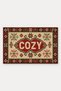 Cozy New Year's Doormat with "Cozy" Print, 40x60 cm, Non-Slip Sole Christmas Doormat - 5