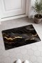 Black Marble Patterned Doormat with Gold Veins, 40x60 cm, Non-Slip Sole, Decorative - 2