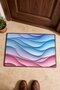 Blue and Pink Layered Paper Door Mat with Wave Pattern, 40x60 cm, Non-Slip Sole, Decorative - 4