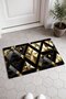 Black Gold Geometric Patterned 011 Doormat, 40x60 cm, Non-Slip Sole, Decorative - 2