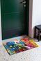 Blue, Yellow, and Fuchsia Splatter-Paint Patterned Doormat, 40x60 cm, with Non-Slip Sole, Decorative - 3