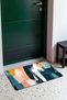 Navy, Peach, and Mustard Brushstroke-Patterned Doormat, 40x60 cm, with Non-Slip Sole, Decorative - 3