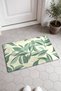 Mint Green Leaf Botanical Pattern Doormat, 40x60 cm, Non-Slip Sole, Decorative - 2