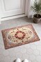 Red and Blue Flower Garden Turkish Rug with Floral Print 785 Doormat, 40x60 cm, with Non-Slip Sole - 4